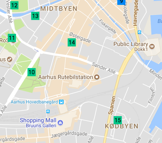 Map of Things to do in Aarhus day 2